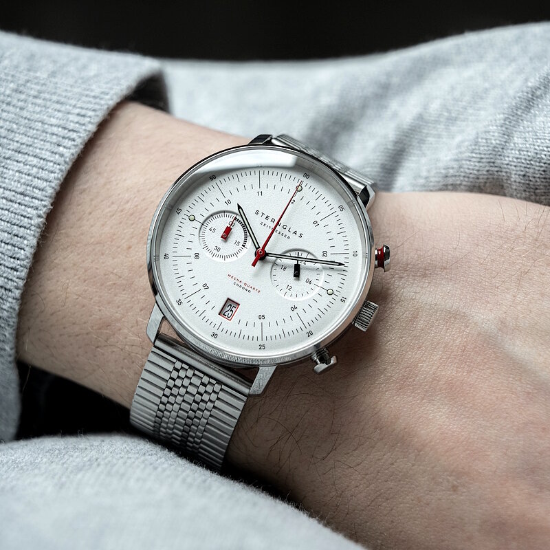 Sternglas Hamburg Chrono Silver SuperSlim S01-HC10-ME08 Horlogewatch