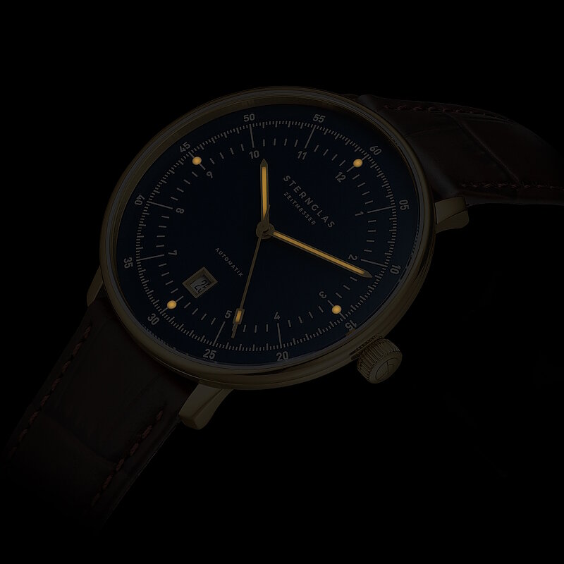 Sternglas Hamburg Dark Blue Gold Edition Marine Automatic S02-HHM07-HE01 Horlogewatch