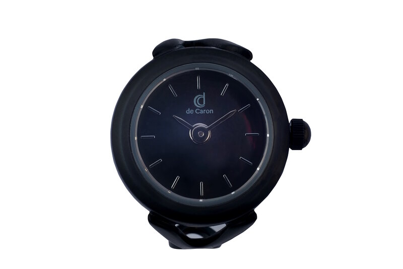 De Caron Ring Horloge Zwart 1753-B1 Horlogewatch