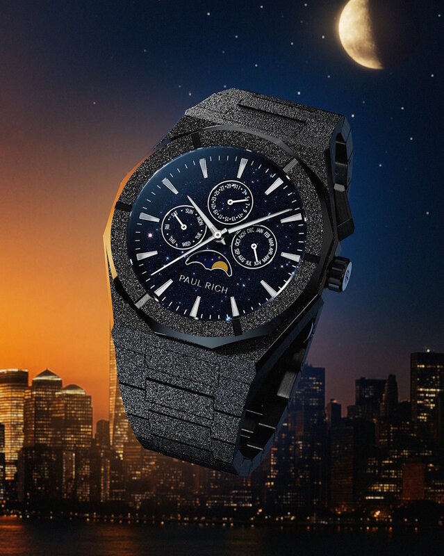 Paul Rich Moonphase Frosted Star Dust II Black Horlogewatch
