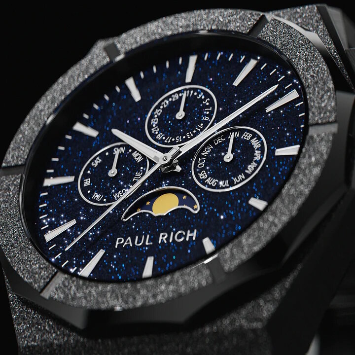 Paul Rich Moonphase Frosted Star Dust II Black Horlogewatch