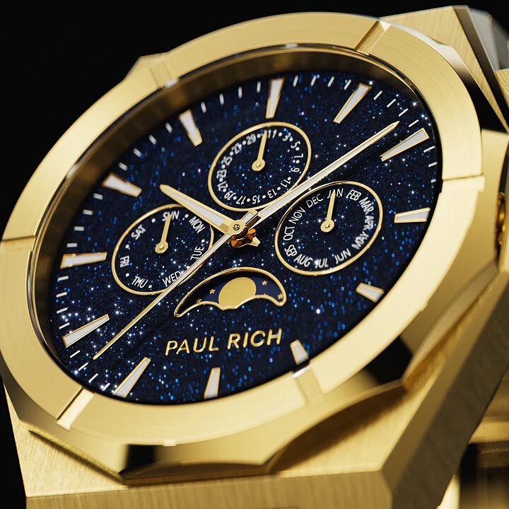 Paul Rich Moonphase Star Dust II Gold Horlogewatch