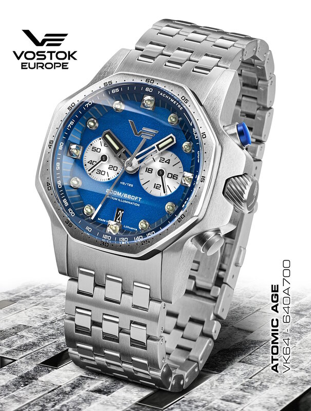 Vostok Europe Atomic Age Chronograph VK64-​640A700B Horlogewatch