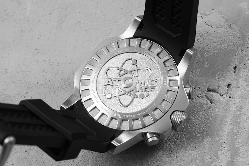 Vostok Europe Atomic Age Chronograph VK64-​640A698 Back Horlogewatch