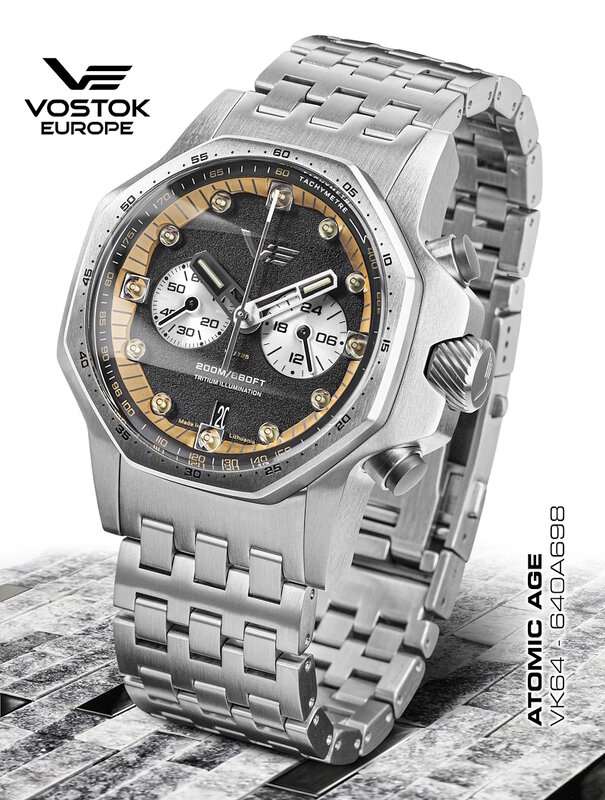 Vostok Europe Atomic Age Chronograph VK64-​640A698B Horlogewatch