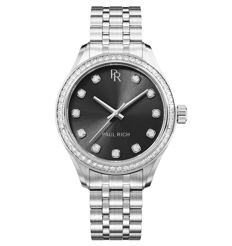 Paul Rich Crystelle Silver Black Horlogewatch