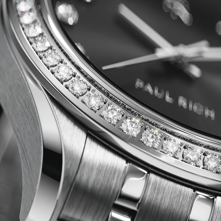 Paul Rich Crystelle Silver Black Horlogewatch