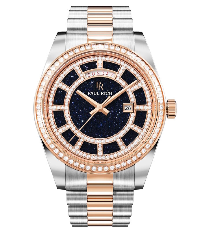 Paul Rich Crown Legacy Silver Rose Gold Aventurine Blue Horlogewatch