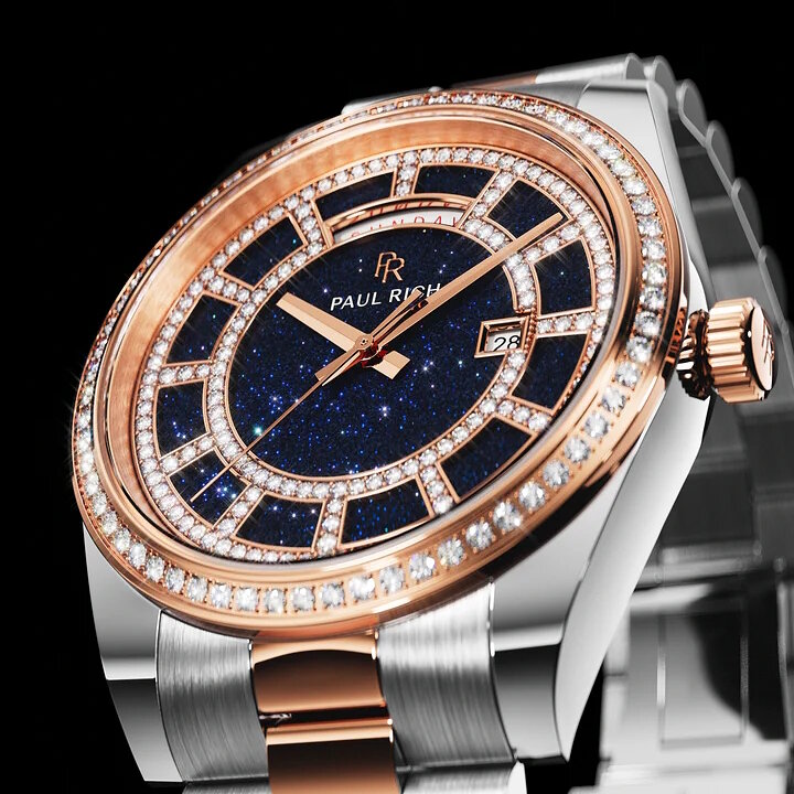 Paul Rich Crown Legacy Silver Rose Gold Aventurine Blue Dial Horlogewatch