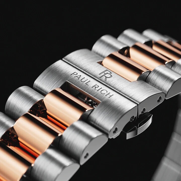 Paul Rich Crown Legacy Silver Rose Gold Aventurine Blue Strap Horlogewatch