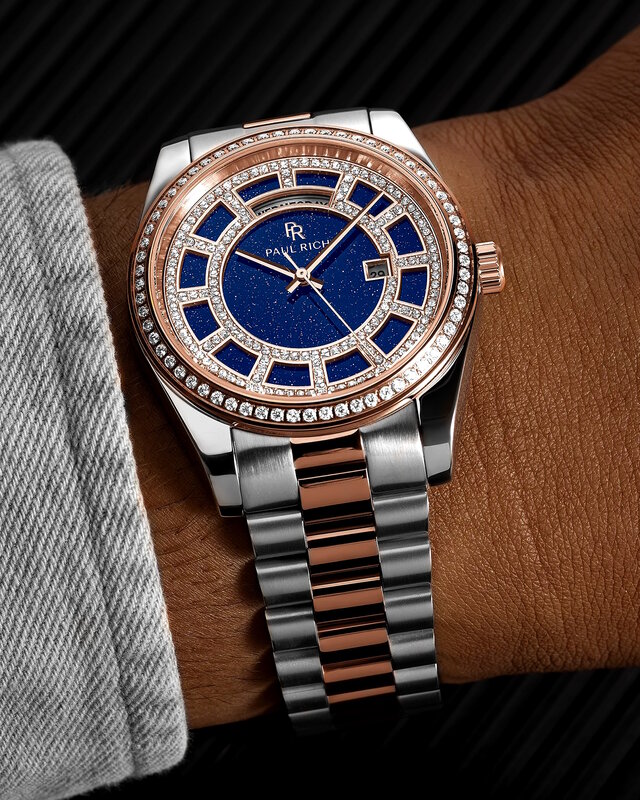 Paul Rich Crown Legacy Silver Rose Gold Aventurine Blue Horlogewatch