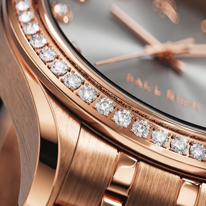 Paul Rich Crystelle Rose Gold Silver Stteentjes Horlogewatch