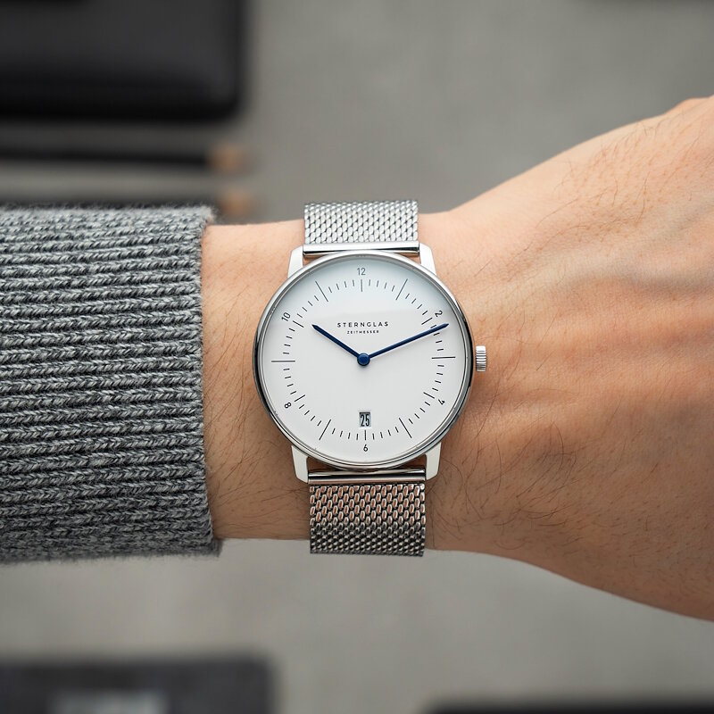 Sternglas Naos White Mesh S01-NA44-MI04 Horlogewatch