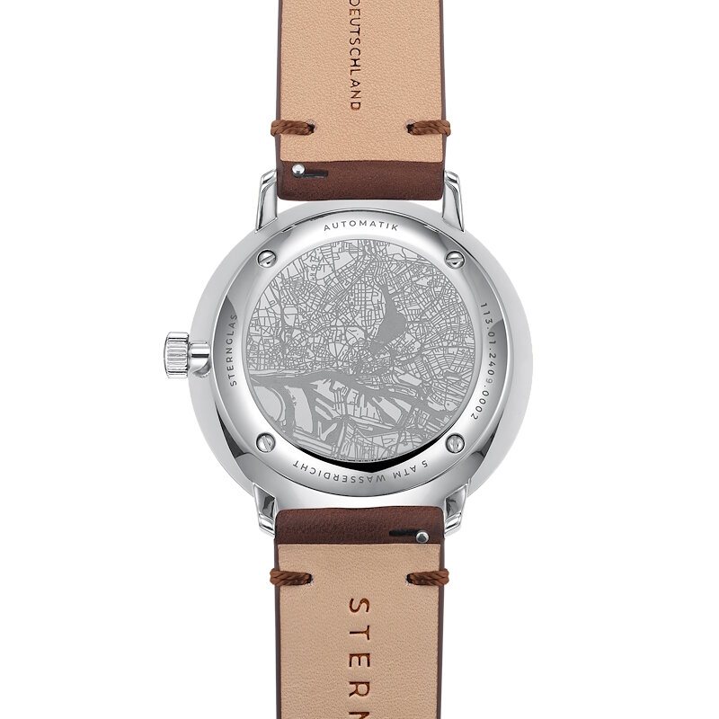 Sternglas Hamburg Silver Automatic S02-HH47-VI11 Back Horlogewatch