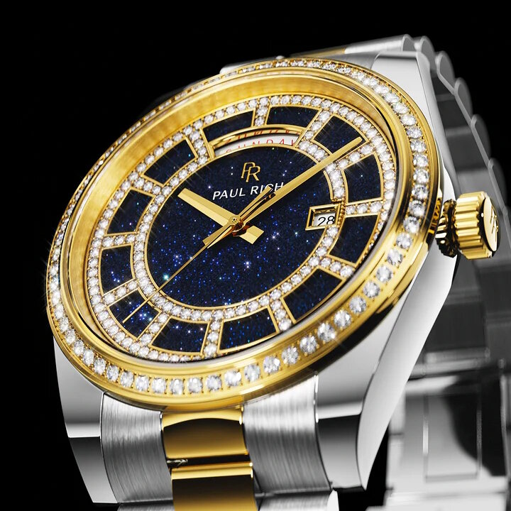 Paul Rich Crown Legacy Silver Gold Aventurine Blue Horlogewatch