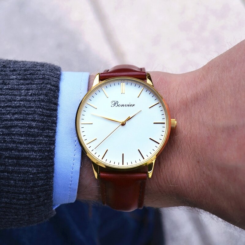 Bonvier Classic White Gold BW005 horloge Horlogewatch.nl