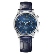 Vescari Chestor Steel Blue - Blue Croco Horlogewatch.nl