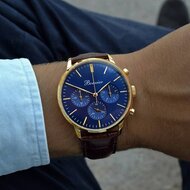 Bonvier Monza Blue Gold Chronograaf Horlogewatch.nl