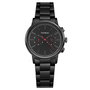 Tayroc Meridian Chrono Black Red Steel 42mm Horlogewatch.nl