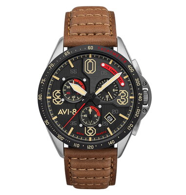 AVI-8 P-51 Mustang Blakeslee AV-4077-02 Chronograph Bronze Oak
