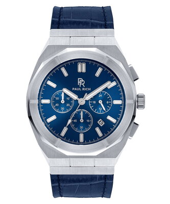 Paul Rich Motorsport Silver Blue Leather