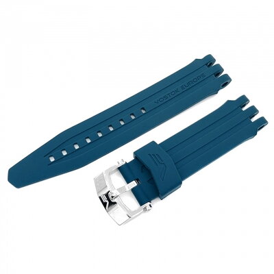 Vostok Europe Energia Rocket Silicone Strap - Polished Buckle Blue 26 mm