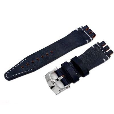 Vostok Europe Energia Rocket Leather Strap - Polished Buckle Blue 26 mm