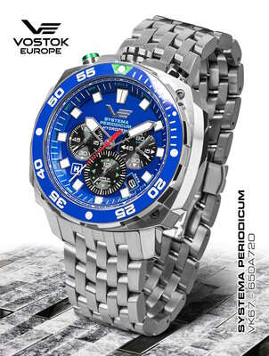 Vostok Europe Systema Periodicum Hydrogen Chronograph VK67-​650A720B