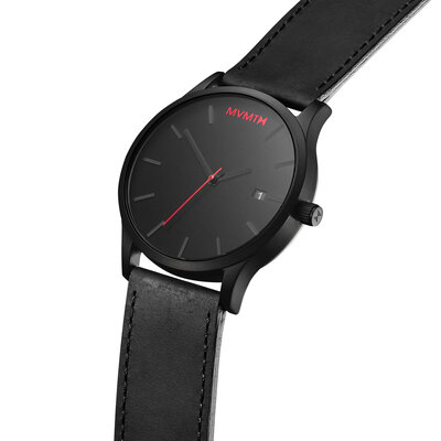 MVMT Classic Black Leather 45mm D-­L213.5L.551