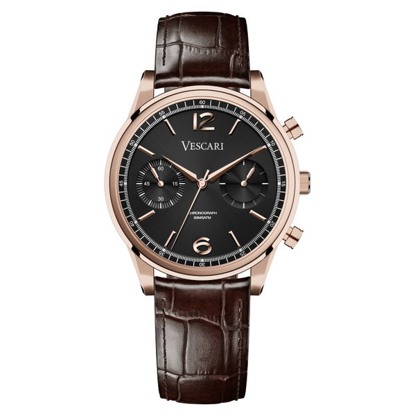Vescari Chestor Rosegold Black - Brown Croco Vescari Chestor Rosegold Black - Brown Croco