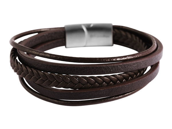 Akzent Armband Heren Bruin Leer