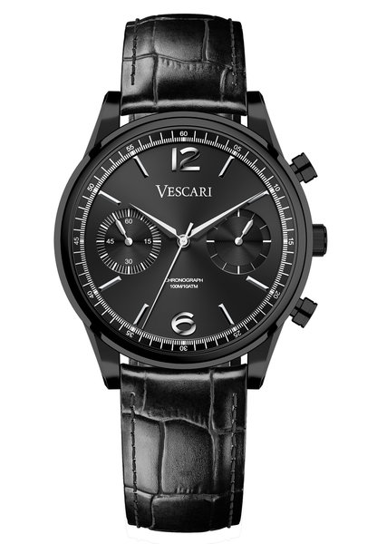 Vescari The Chestor Black/Steel - Black Leather Vescari The Chestor Black/Steel - Black Leather
