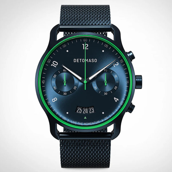 Detomaso Sorpasso Chronograph Limited Edition VelocitĂ Blue Green D02-34-09 Detomaso Sorpasso Chronograph Limited Edition VelocitĂ Blue Green D02-34-09
