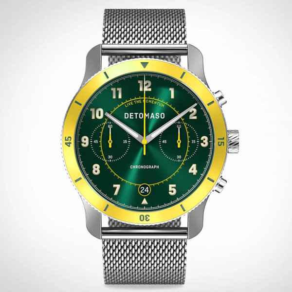 Detomaso Venture Chronograph Limited Edition Green Yellow D11-04-10 Detomaso Venture Chronograph Limited Edition Green Yellow D11-04-10