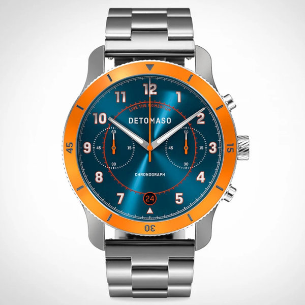 Detomaso Venture Chronograph Limited Edition Blue Orange D11-03-31 Detomaso Venture Chronograph Limited Edition Blue Orange D11-03-31