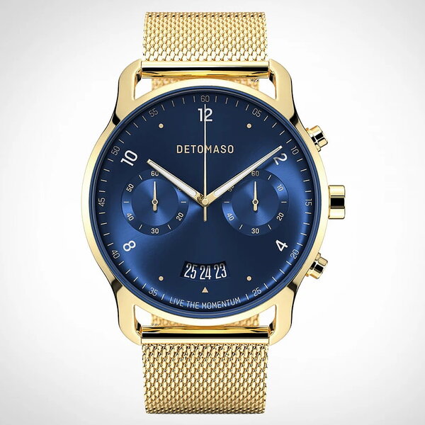 Detomaso Sorpasso Chronograph Limited Edition Gold Blue D02-30-13 Detomaso Sorpasso Chronograph Limited Edition Gold Blue D02-30-13