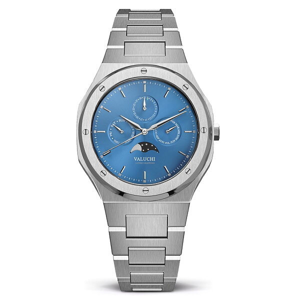 Valuchi Lunar Calendar Silver Blue Automatic Valuchi Lunar Calendar Silver Blue Automatic