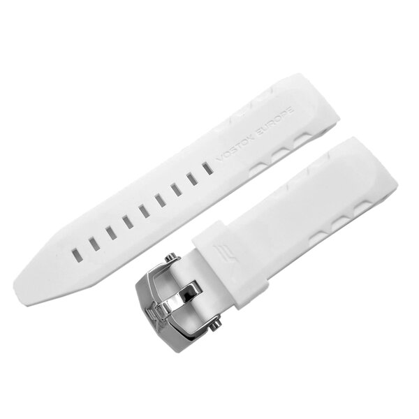 Vostok Europe Lunokhod 2 Silicone Strap - Polished Buckle White 25 mm