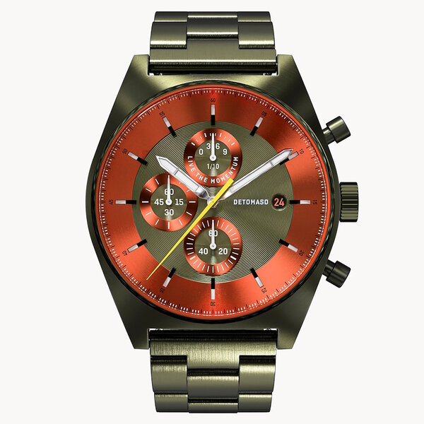 Detomaso D10 Chronograph Olive Orange D10-19-40 Detomaso D10 Chronograph Olive Orange D10-19-40
