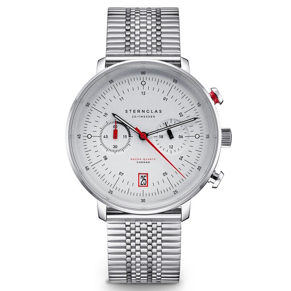 Sternglas Hamburg Chrono Silver SuperSlim S01-HC10-ME08 Sternglas Hamburg Chrono Silver SuperSlim S01-HC10-ME08