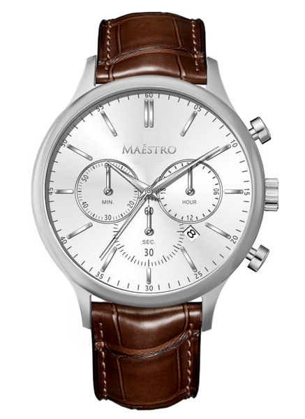 Maestro Watch Brown & Silver - The Executive Chrono Maestro Watch Brown & Silver - The Executive Chrono