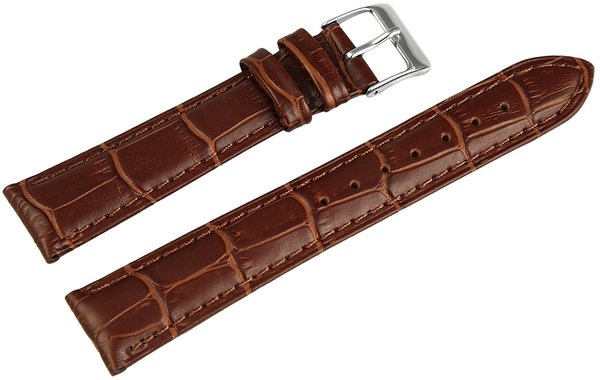 Horlogeband Bruin / Zilver 18 mm