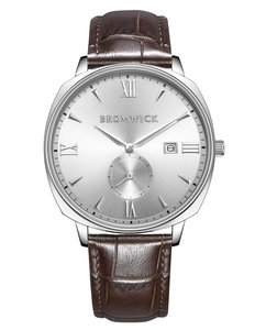 Bromwick Crown Silver Brown Leather Watch - Officieel dealer |  Horlogewatch.nl
